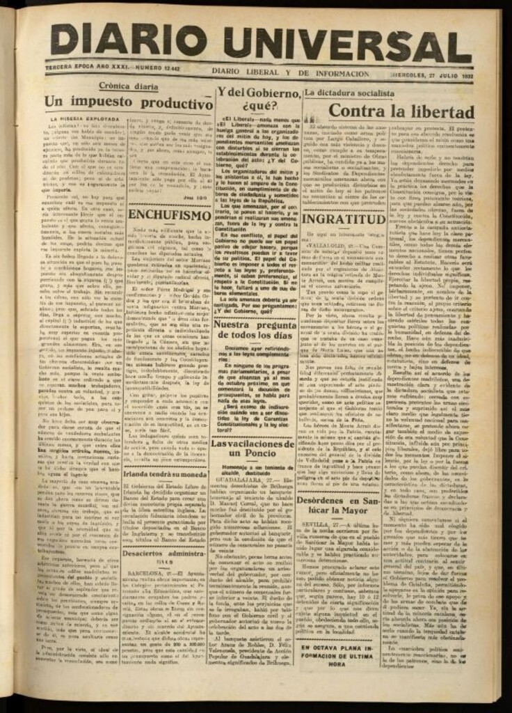 Miniatura de Diario Universal del 27 de julio de 1932