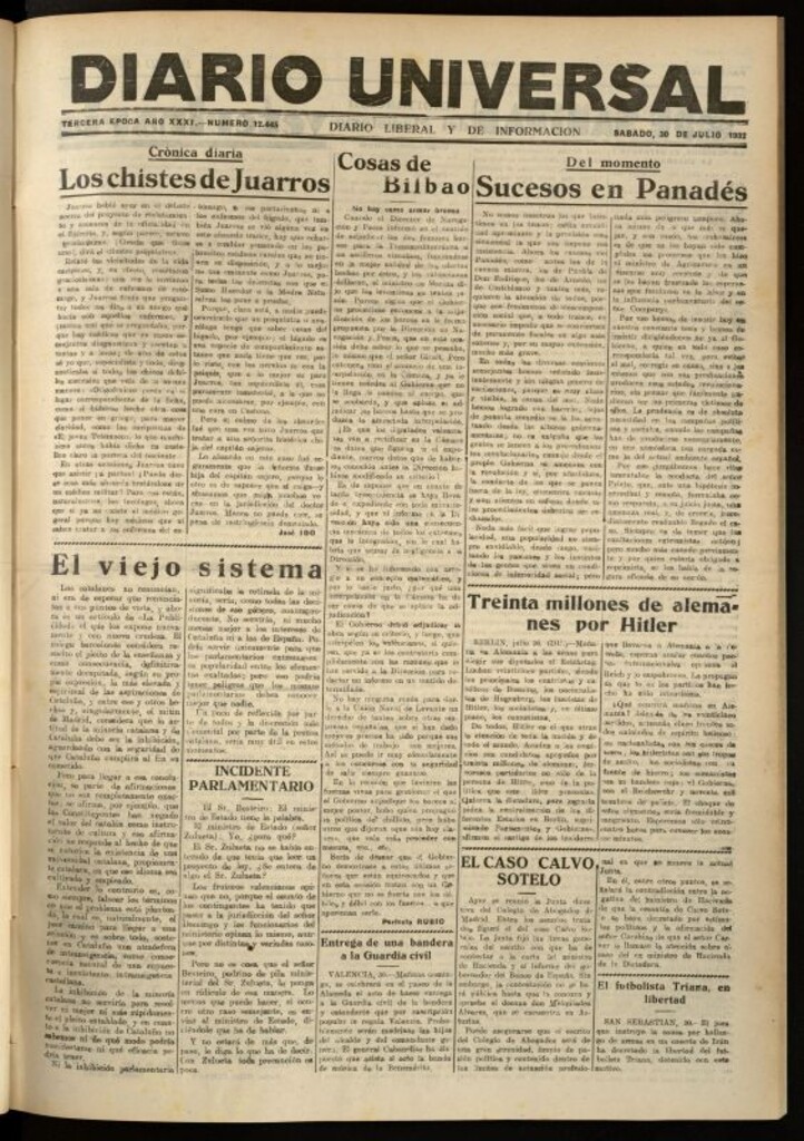 Miniatura de Diario Universal del 30 de julio de 1932