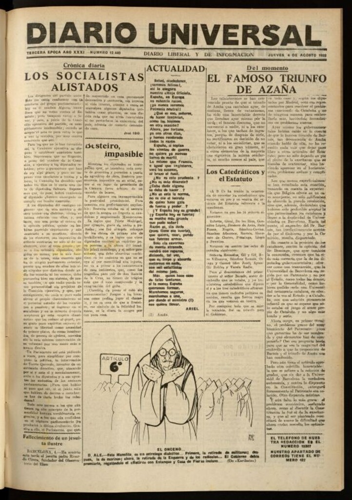 Miniatura de Diario Universal del 4 de agosto de 1932
