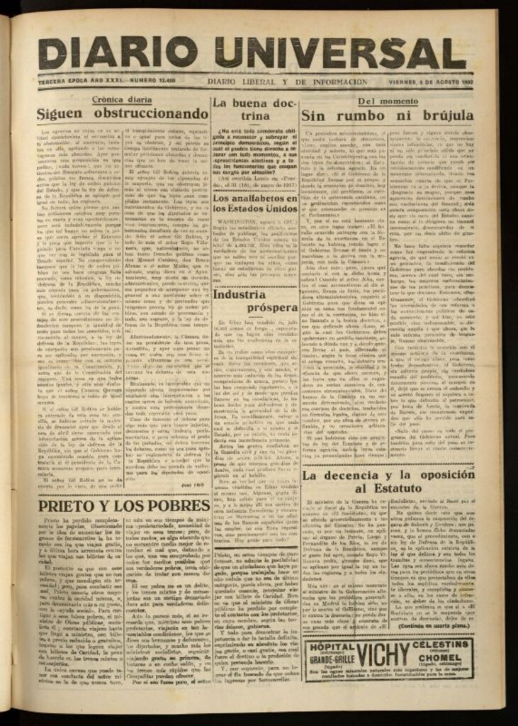 Miniatura de Diario Universal del 5 de agosto de 1932
