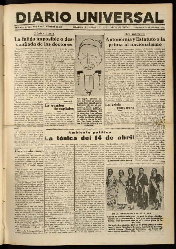 Miniatura de Diario Universal del 9 de agosto de 1932