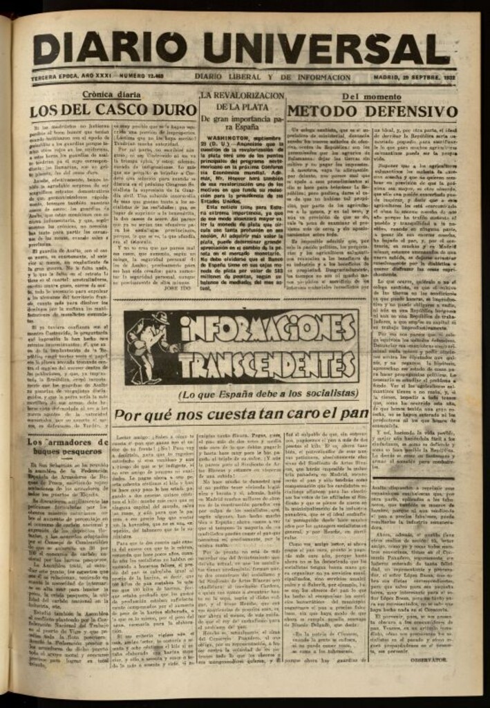 Miniatura de Diario Universal del 29 de septiembre de 1932