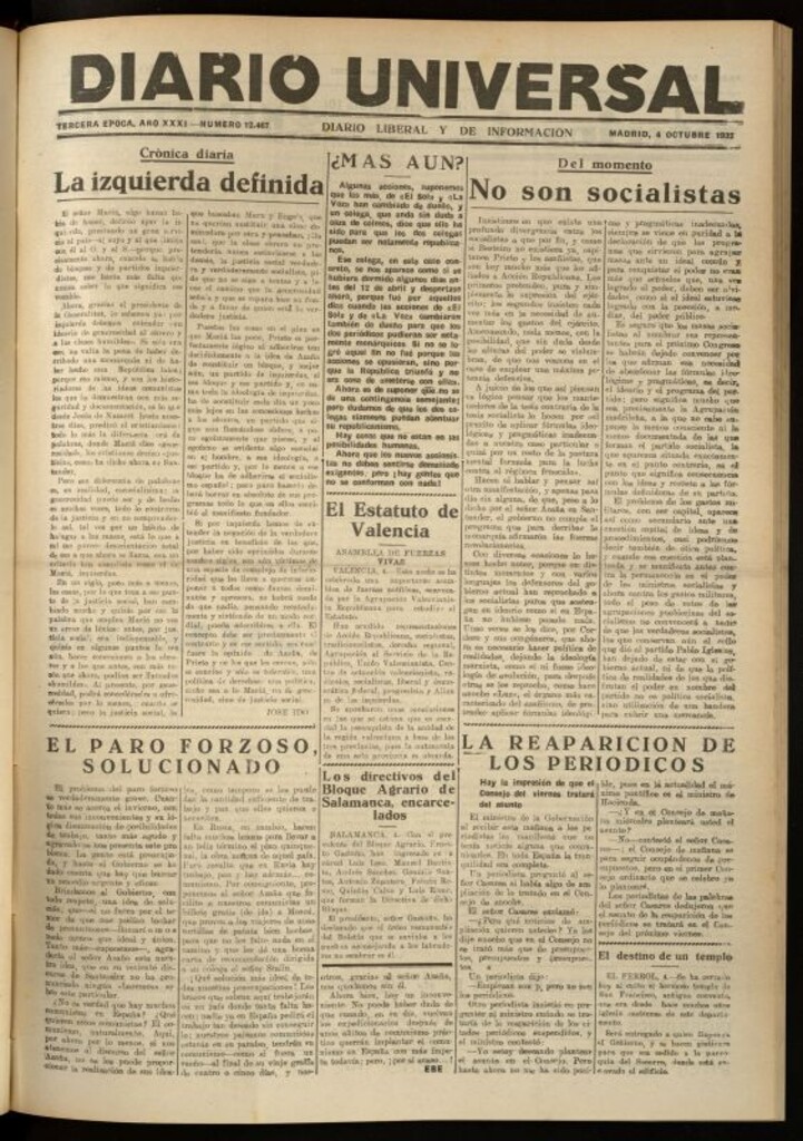 Miniatura de Diario Universal del 4 de octubre de 1932