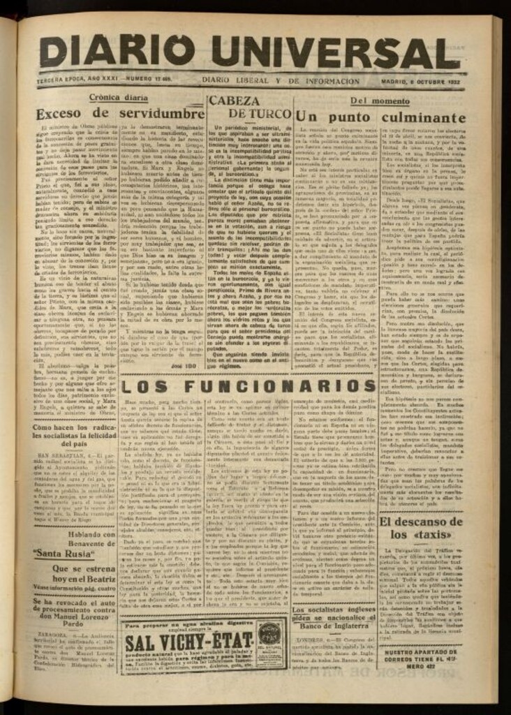 Miniatura de Diario Universal del 6 de octubre de 1932