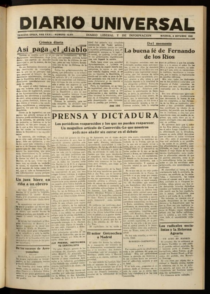 Miniatura de Diario Universal del 8 de octubre de 1932