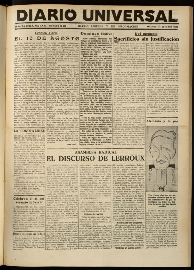 Miniatura de Diario Universal del 17 de octubre de 1932