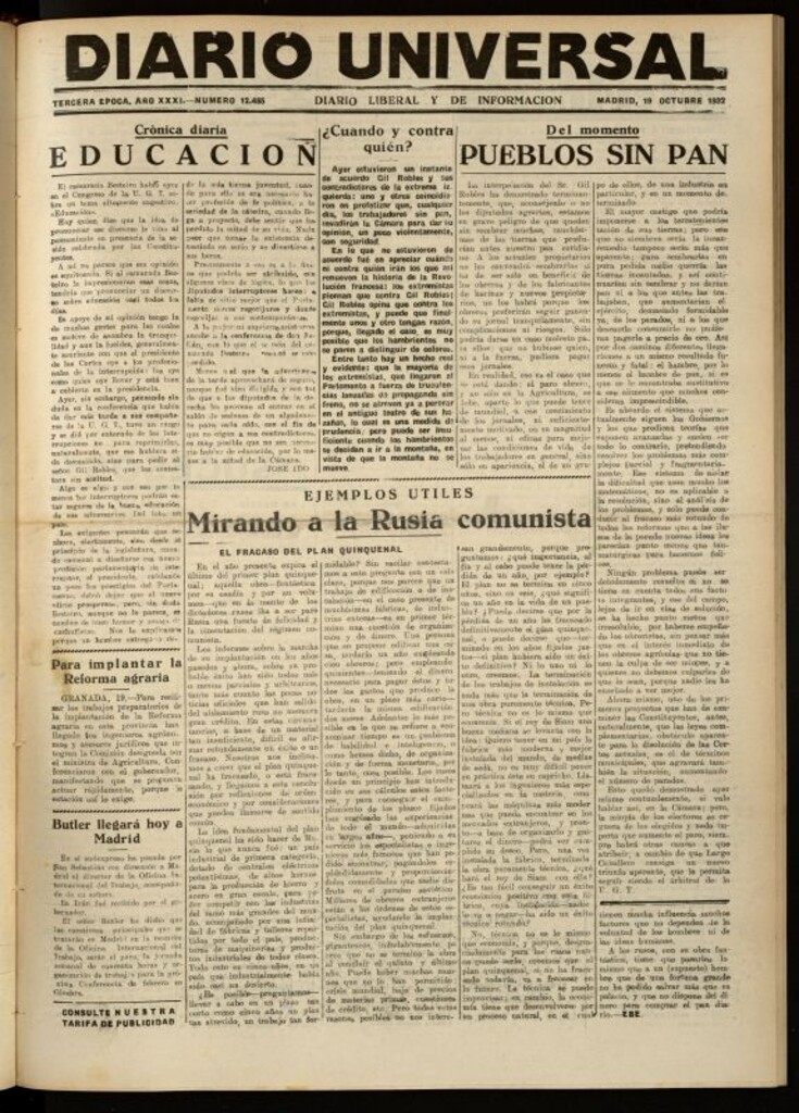 Miniatura de Diario Universal del 19 de octubre de 1932