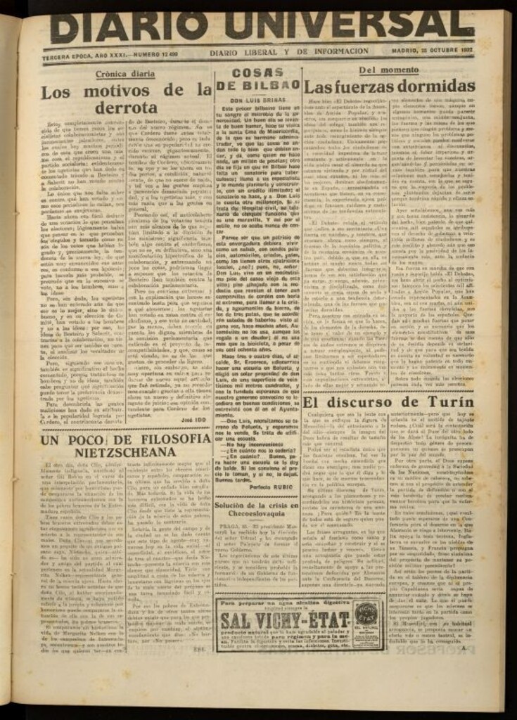 Miniatura de Diario Universal del 25 de octubre de 1932