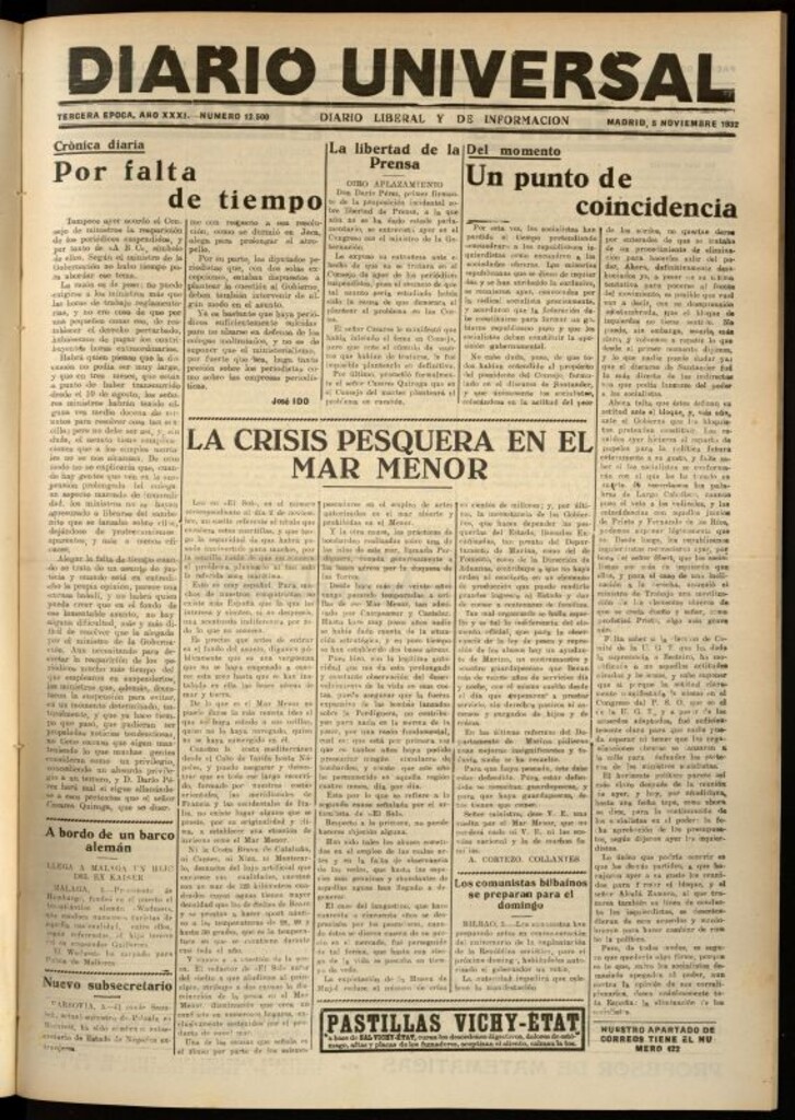 Miniatura de Diario Universal del 5 de noviembre de 1932