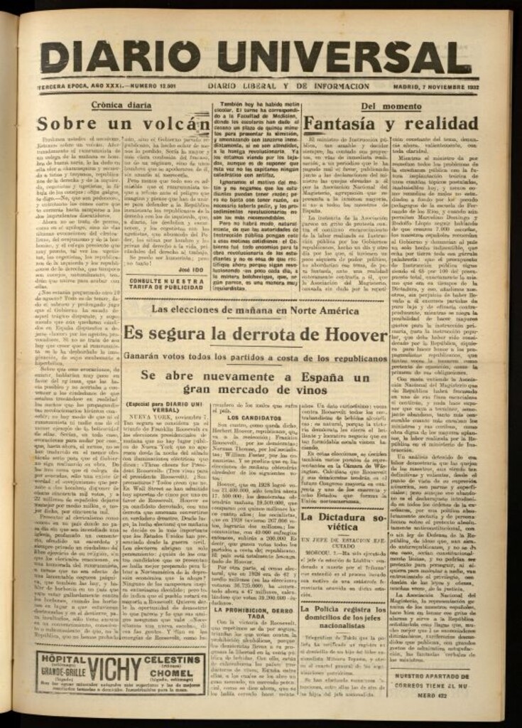Miniatura de Diario Universal del 7 de noviembre de 1932