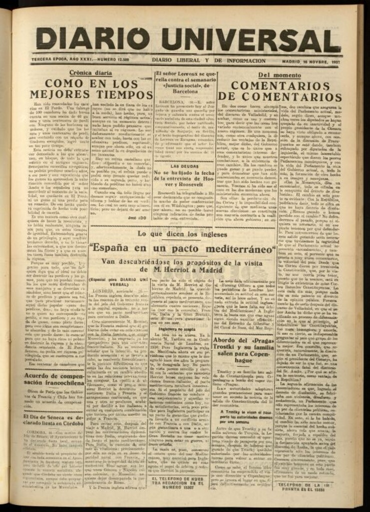Miniatura de Diario Universal del 16 de noviembre de 1932