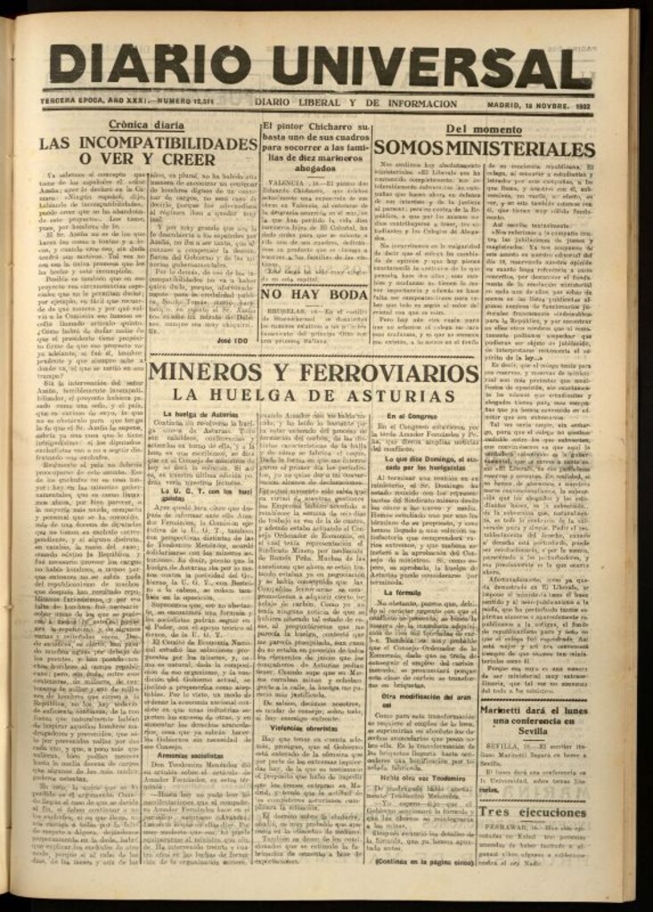 Miniatura de Diario Universal del 18 de noviembre de 1932