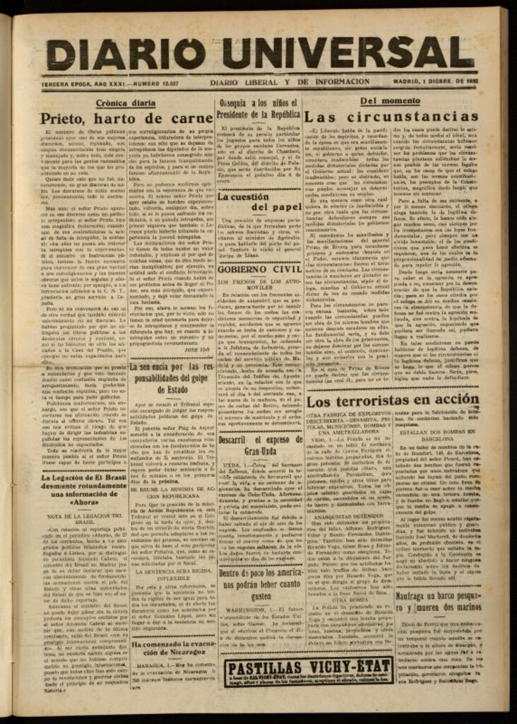 Miniatura de Diario Universal del 1 de diciembre de 1932