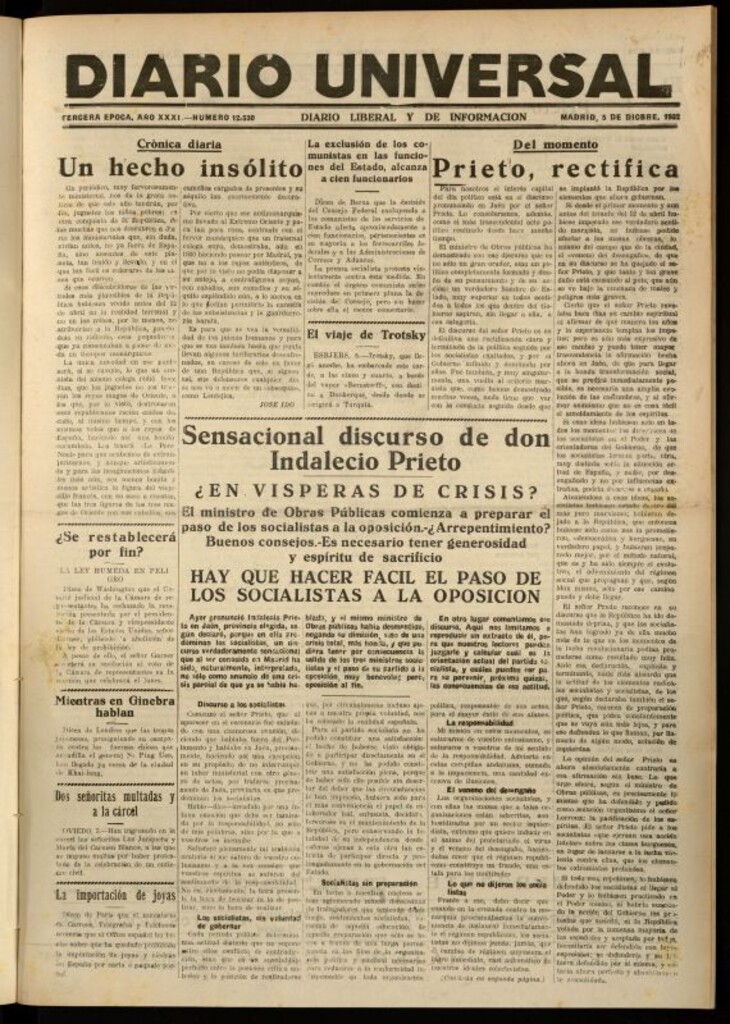 Miniatura de Diario Universal del 5 de diciembre de 1932