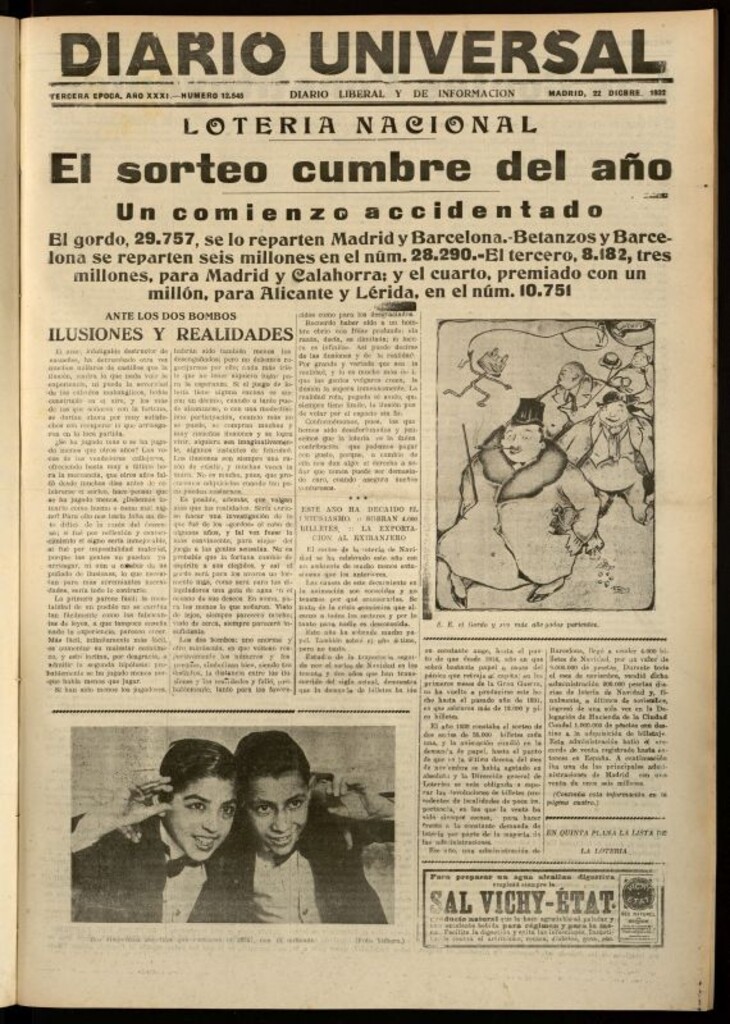 Miniatura de Diario Universal del 22 de diciembre de 1932