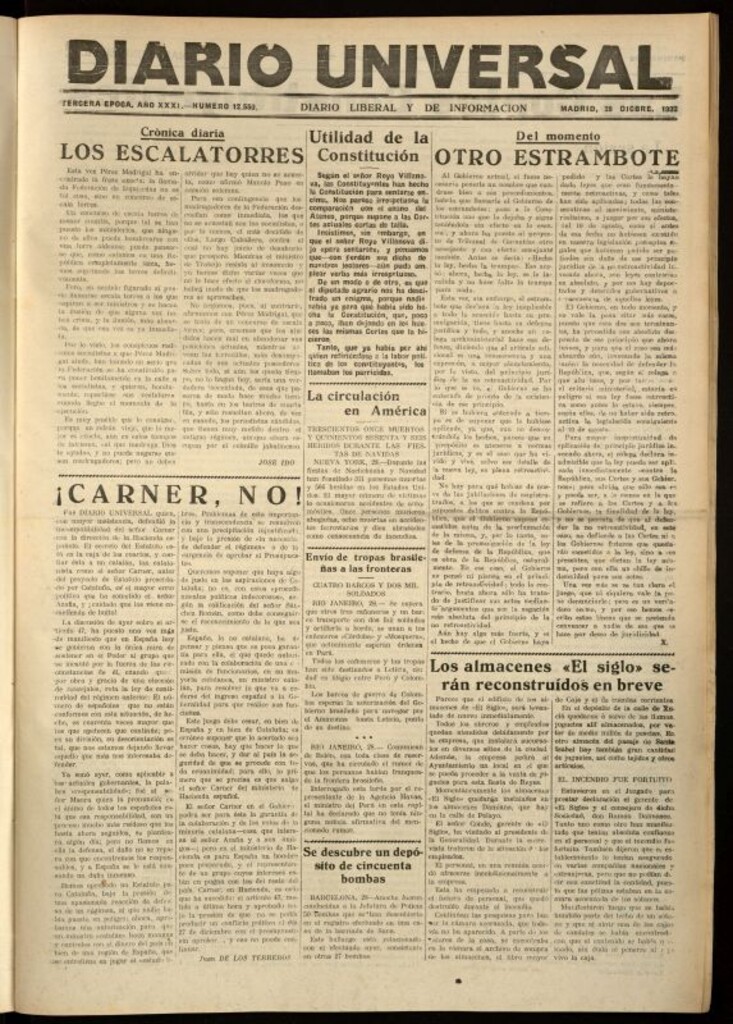 Miniatura de Diario Universal del 28 de diciembre de 1932
