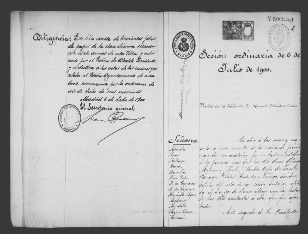 Miniatura de Actas de acuerdos del Ayuntamiento. Tomo 457 del año 1900 (6 julio a 17 octubre)