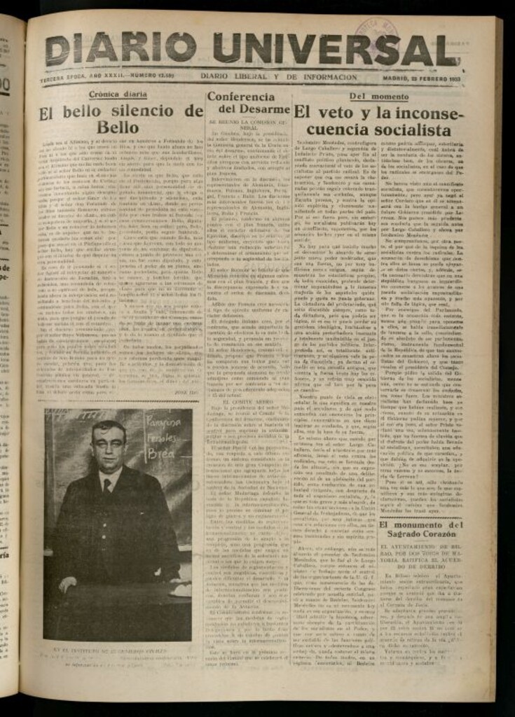 Miniatura de Diario Universal del 23 de febrero de 1933