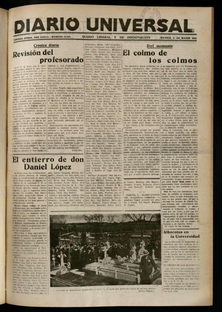 Miniatura de Diario Universal del 9 de marzo de 1933