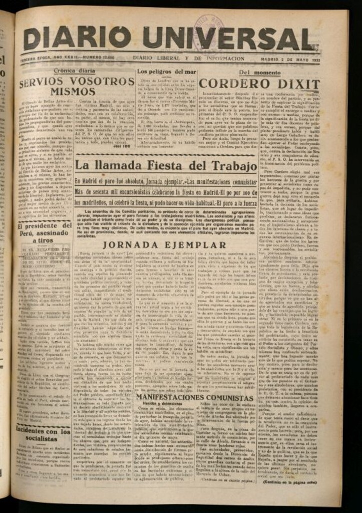 Miniatura de Diario Universal del 2 de mayo de 1933