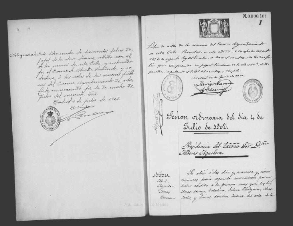 Miniatura de Actas de acuerdos del Ayuntamiento. Tomo 466 del año 1902 (4 julio a 13 octubre)