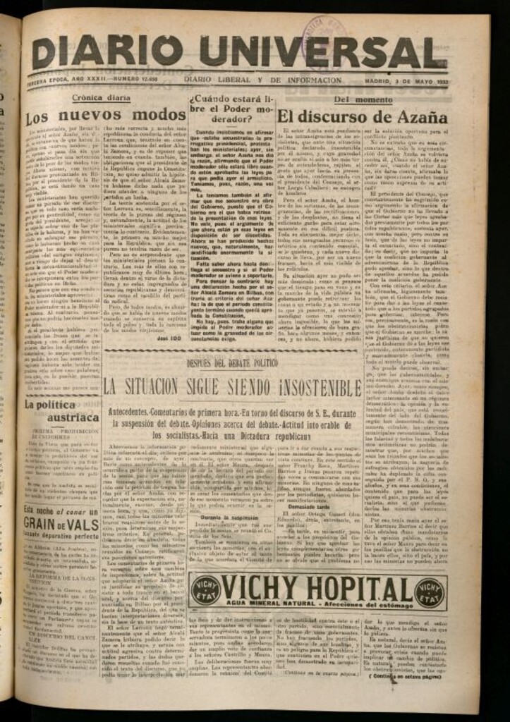 Miniatura de Diario Universal del 3 de mayo de 1933