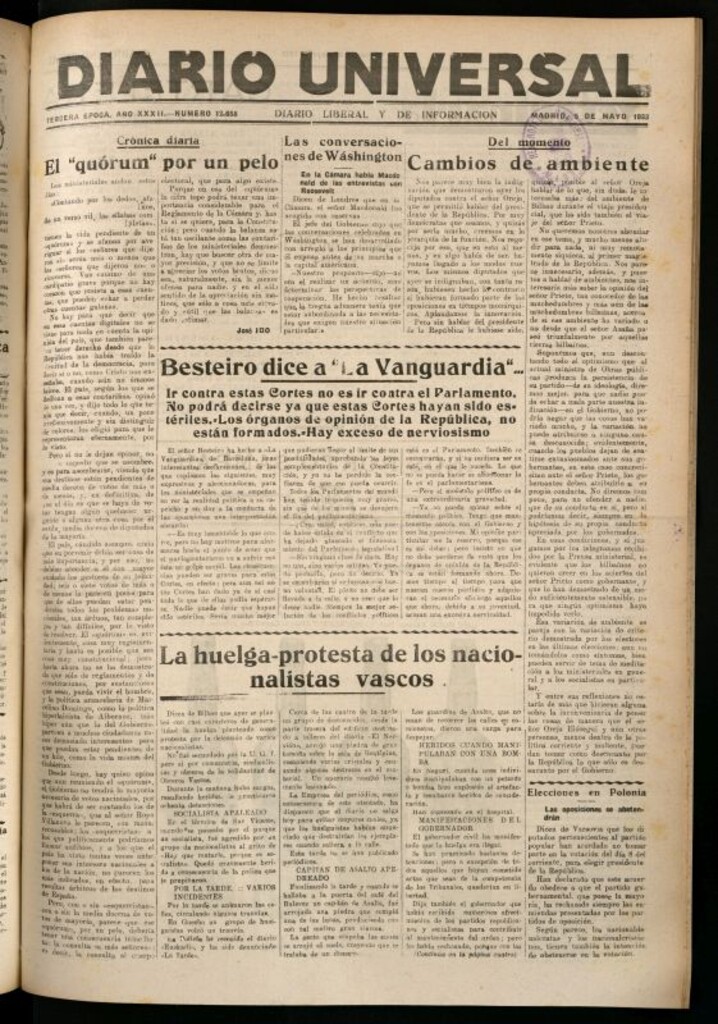 Miniatura de Diario Universal del 5 de mayo de 1933