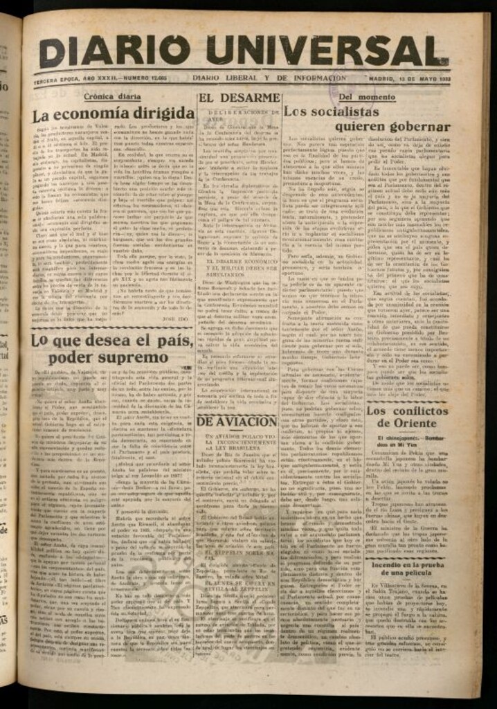 Miniatura de Diario Universal del 13 de mayo de 1933