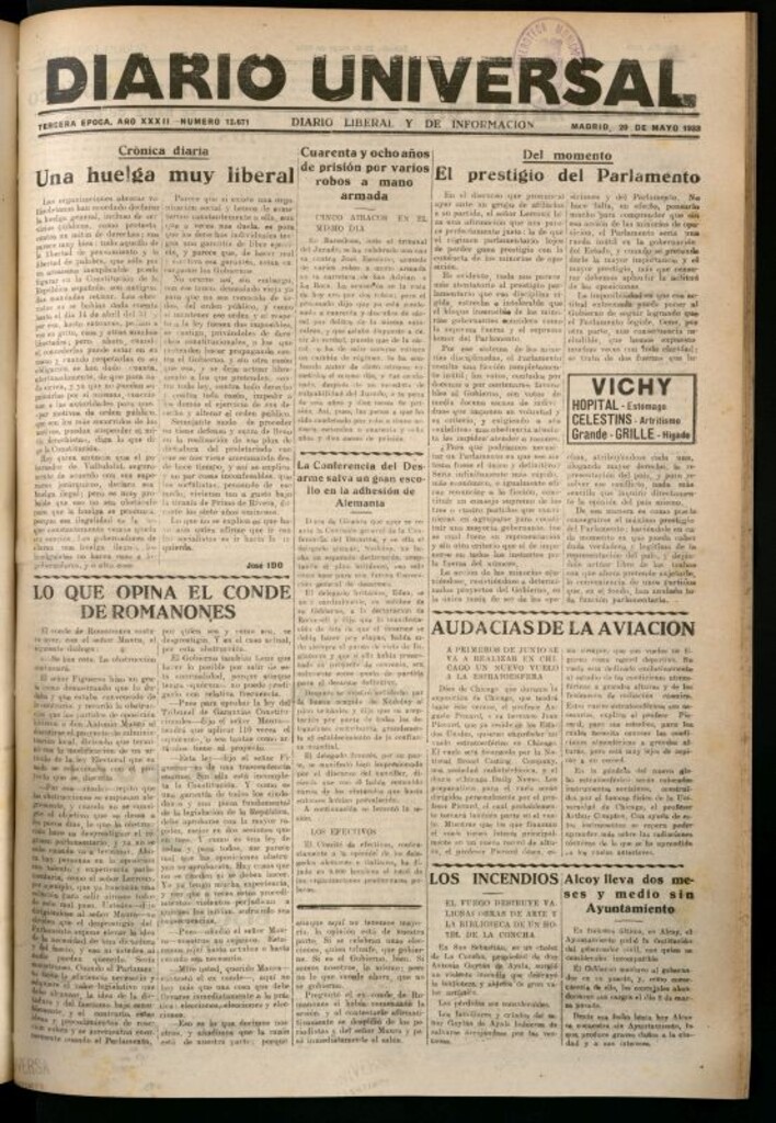 Miniatura de Diario Universal del 20 de mayo de 1933
