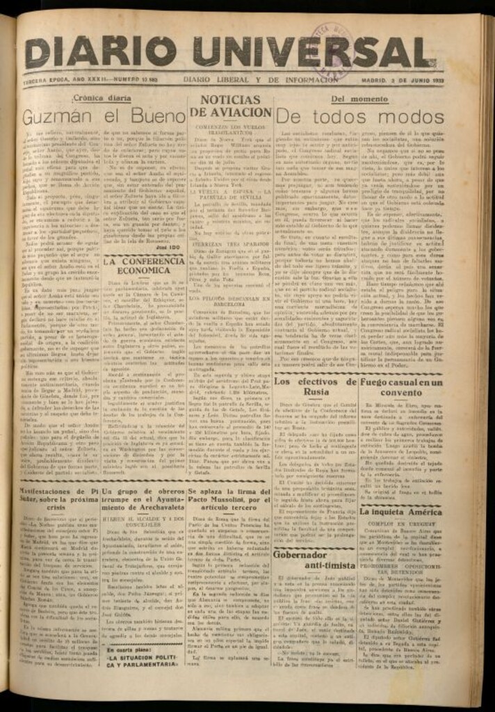 Miniatura de Diario Universal del 3 de junio de 1933