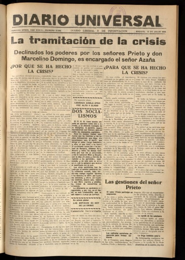 Miniatura de Diario Universal del 12 de junio de 1933