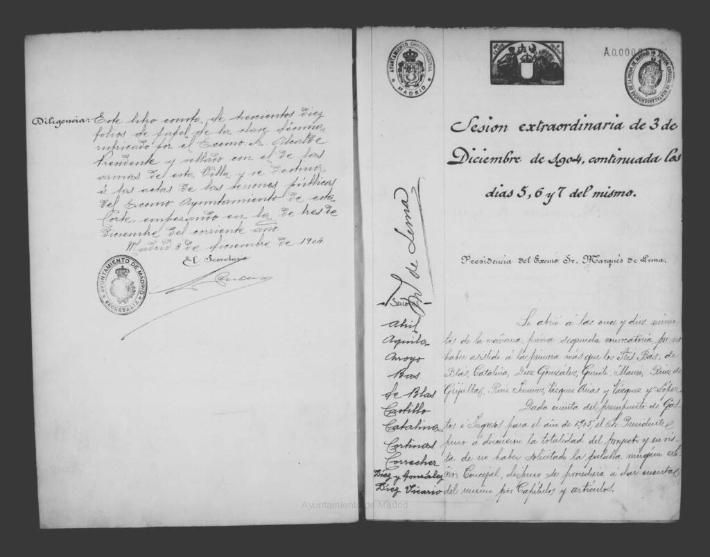 Miniatura de Actas de acuerdos del Ayuntamiento. Tomo 479 del año 1904 (3 diciembre a 30 diciembre)