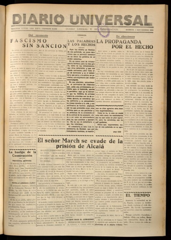 Miniatura de Diario Universal del 3 de noviembre de 1933