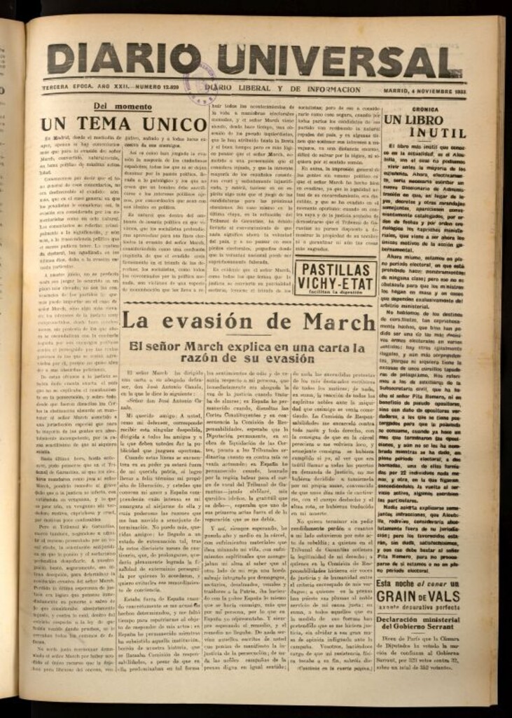 Miniatura de Diario Universal del 4 de noviembre de 1933