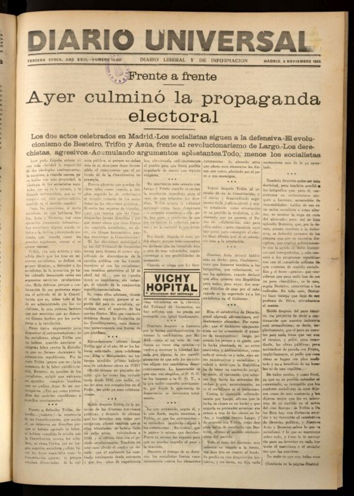 Miniatura de Diario Universal del 6 de noviembre de 1933