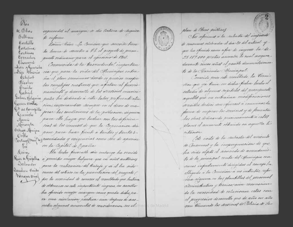 Miniatura de Actas de acuerdos del Ayuntamiento. Tomo 486 del año 1905 (sesión extraordinaria del 29 noviembre 1905)
