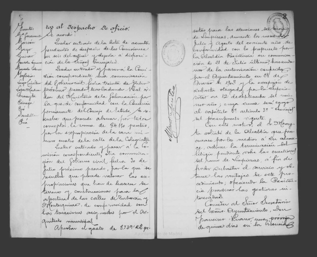 Miniatura de Actas de acuerdos del Ayuntamiento. Tomo 491 del año 1906 (10 agosto a 17 septiembre)