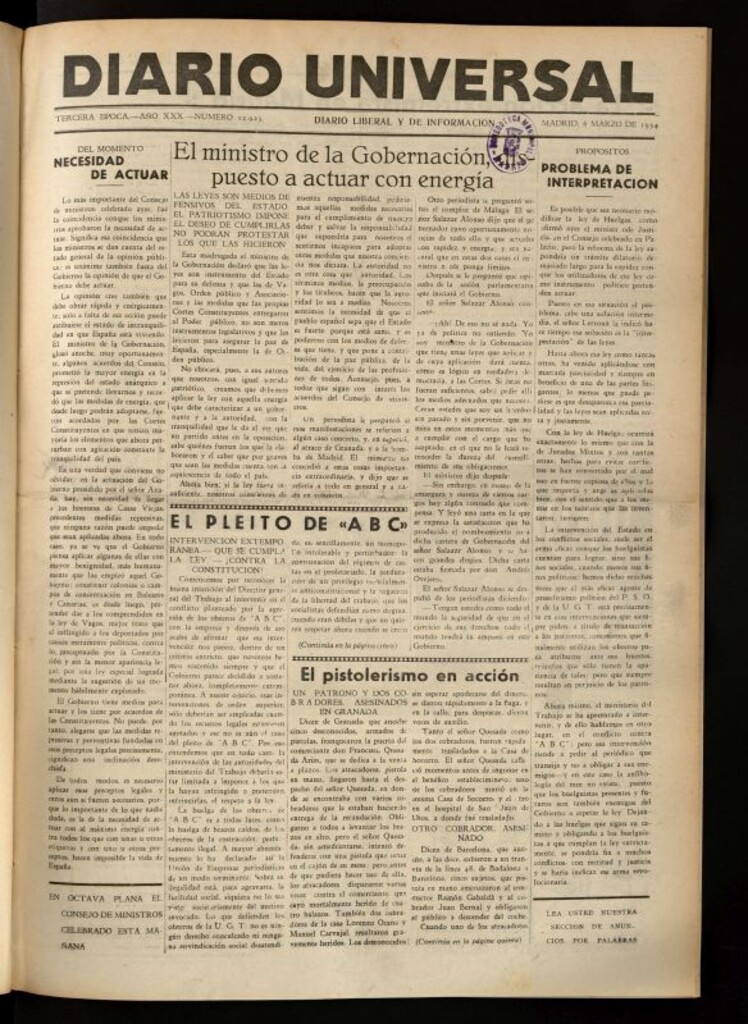 Miniatura de Diario Universal del 6 de marzo de 1934