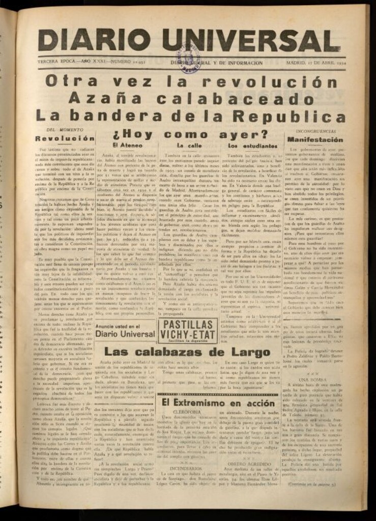 Miniatura de Diario Universal del 17 de abril de 1934
