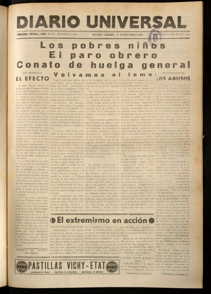 Miniatura de Diario Universal del 8 de mayo de 1934