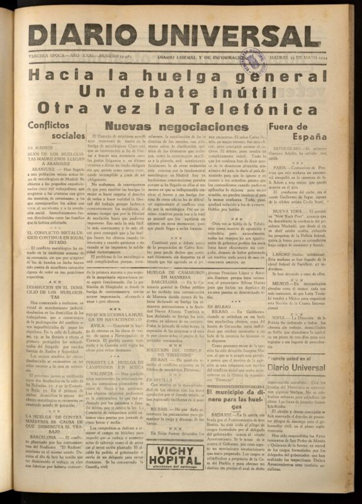 Miniatura de Diario Universal del 23 de mayo de 1934