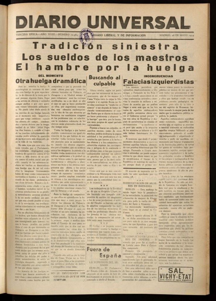Miniatura de Diario Universal del 26 de mayo de 1934