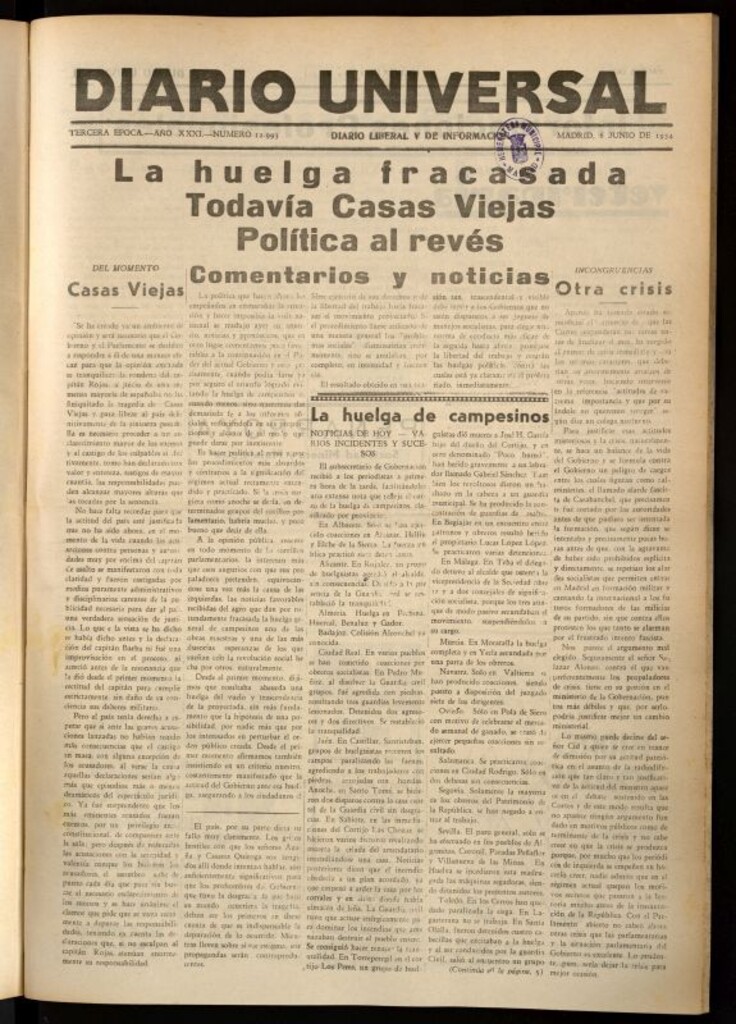Miniatura de Diario Universal del 6 de junio de 1934