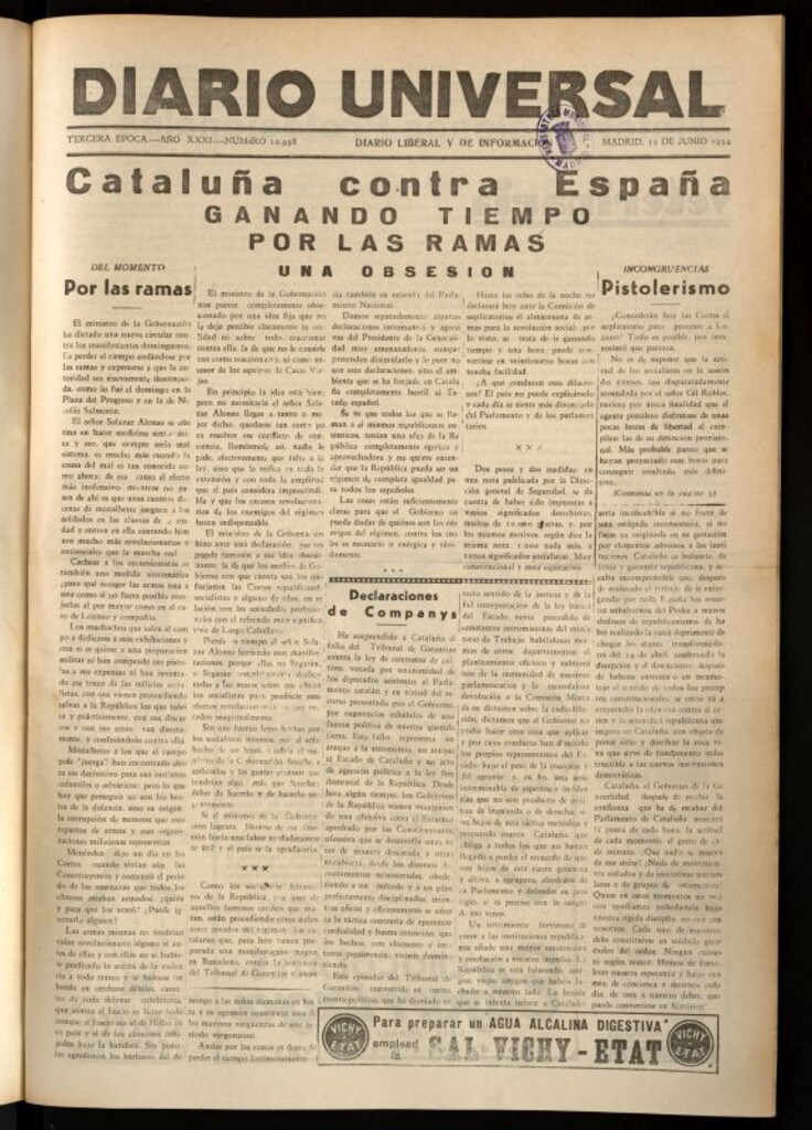 Miniatura de Diario Universal del 12 de junio de 1934