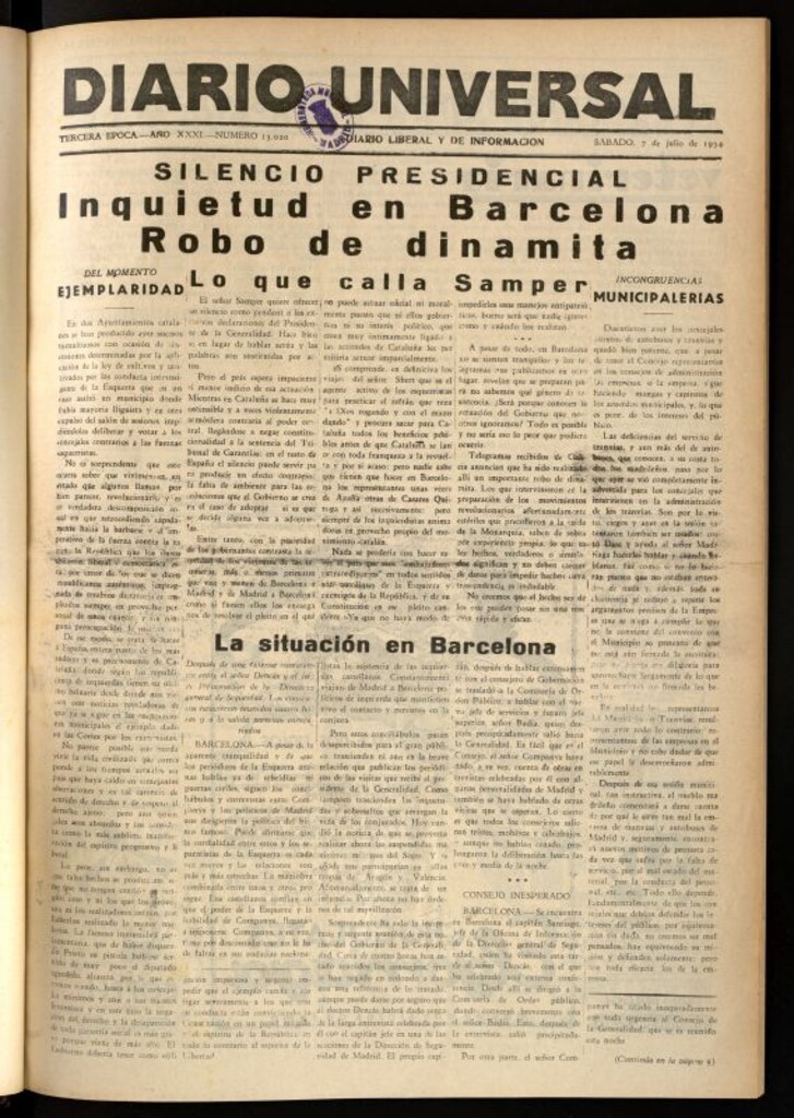 Miniatura de Diario Universal del 7 de julio de 1934