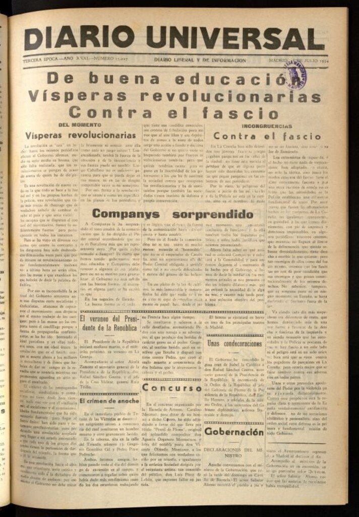 Miniatura de Diario Universal del 16 de julio de 1934