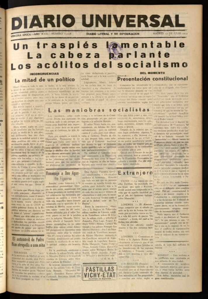 Miniatura de Diario Universal del 17 de julio de 1934