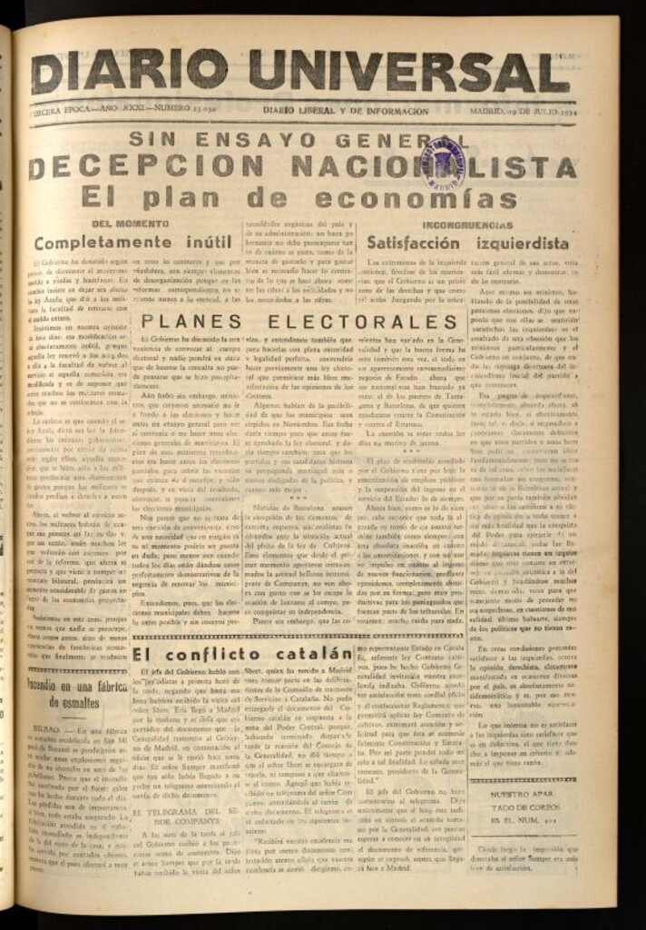 Miniatura de Diario Universal del 19 de julio de 1934