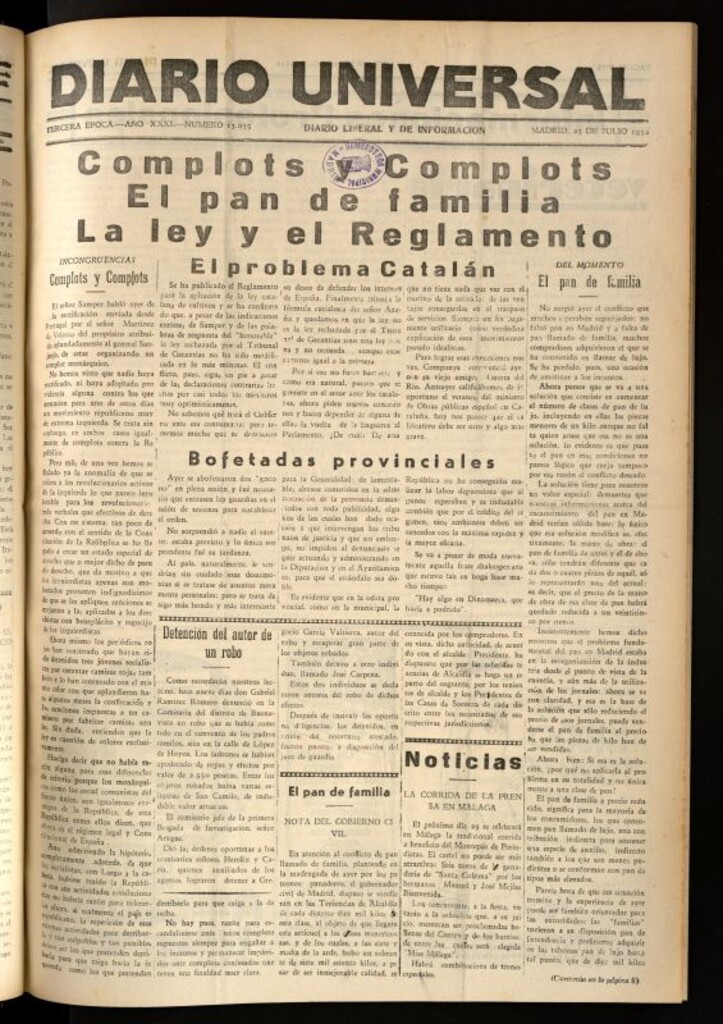 Miniatura de Diario Universal del 25 de julio de 1934