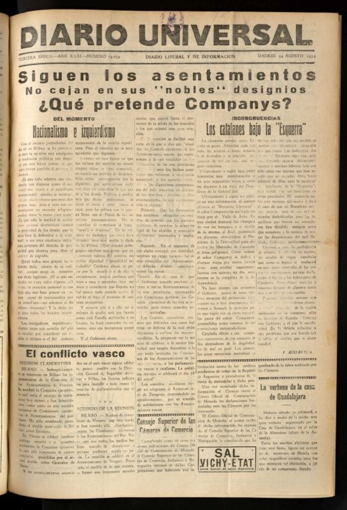 Miniatura de Diario Universal del 24 de agosto de 1934